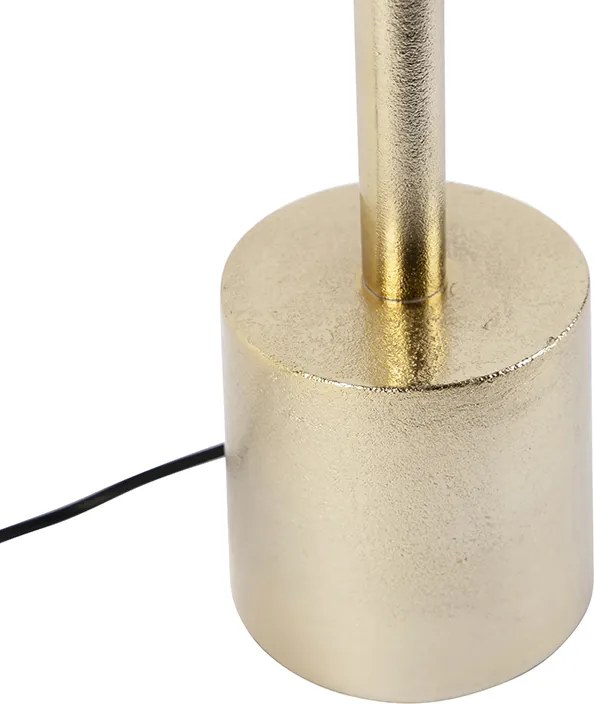 Lampa stołowa art deco z czerwonym aksamitnym abażurem 35 cm - Diverso