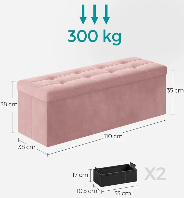 Duża różowa pufa welurowa pikowana - Iberis 4X