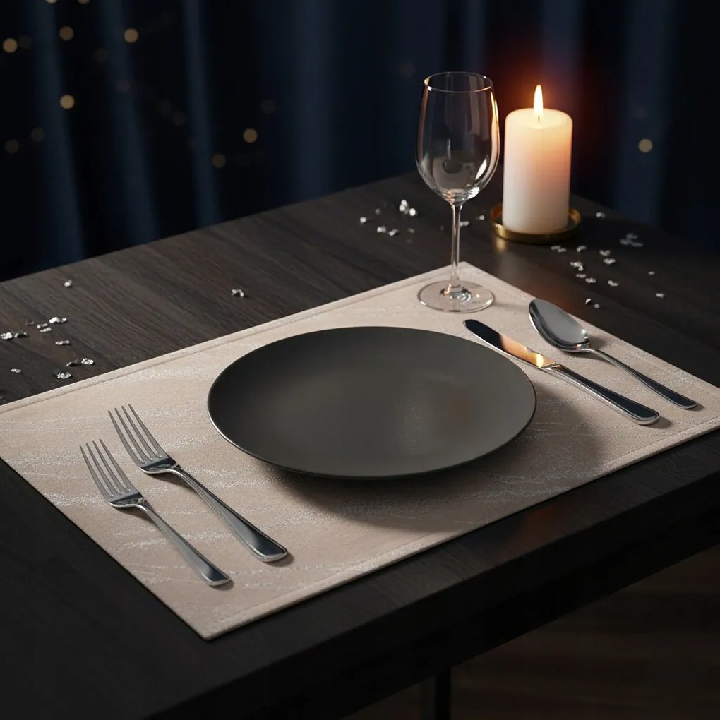 Podkładka pod Talerz Szara z Wzorem Mata na Stół 33x45 Dekoracyjna Stylowa