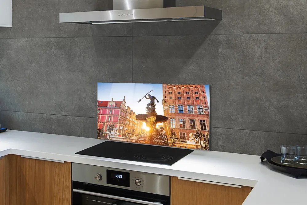 Panel szklany do Kuchni Fontanna Neptuna w Gdańsku