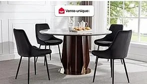 Zestaw 2 krzeseł MASURIE – Welur– Czarny