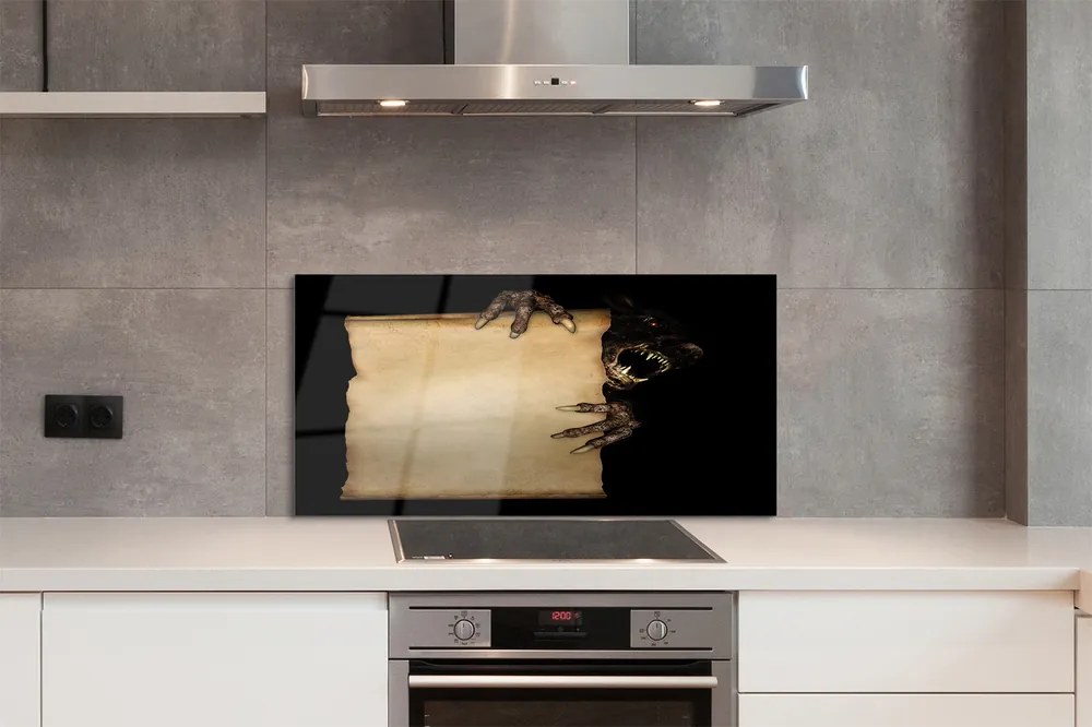 Panel szklany do Kuchni Szkic Mrocznej Postaci na Kartce