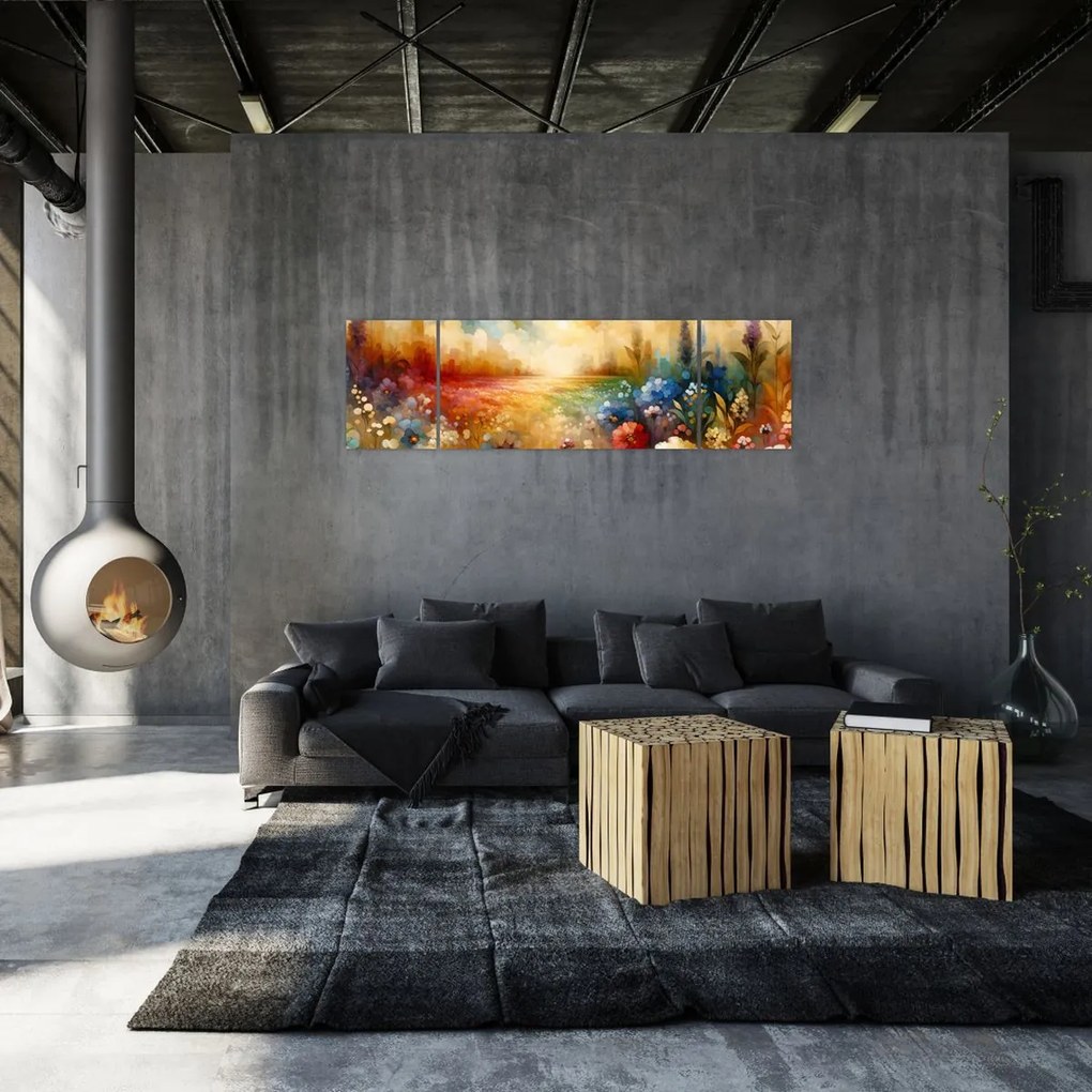 Obraz - Kolorowa łąka (170x50 cm)