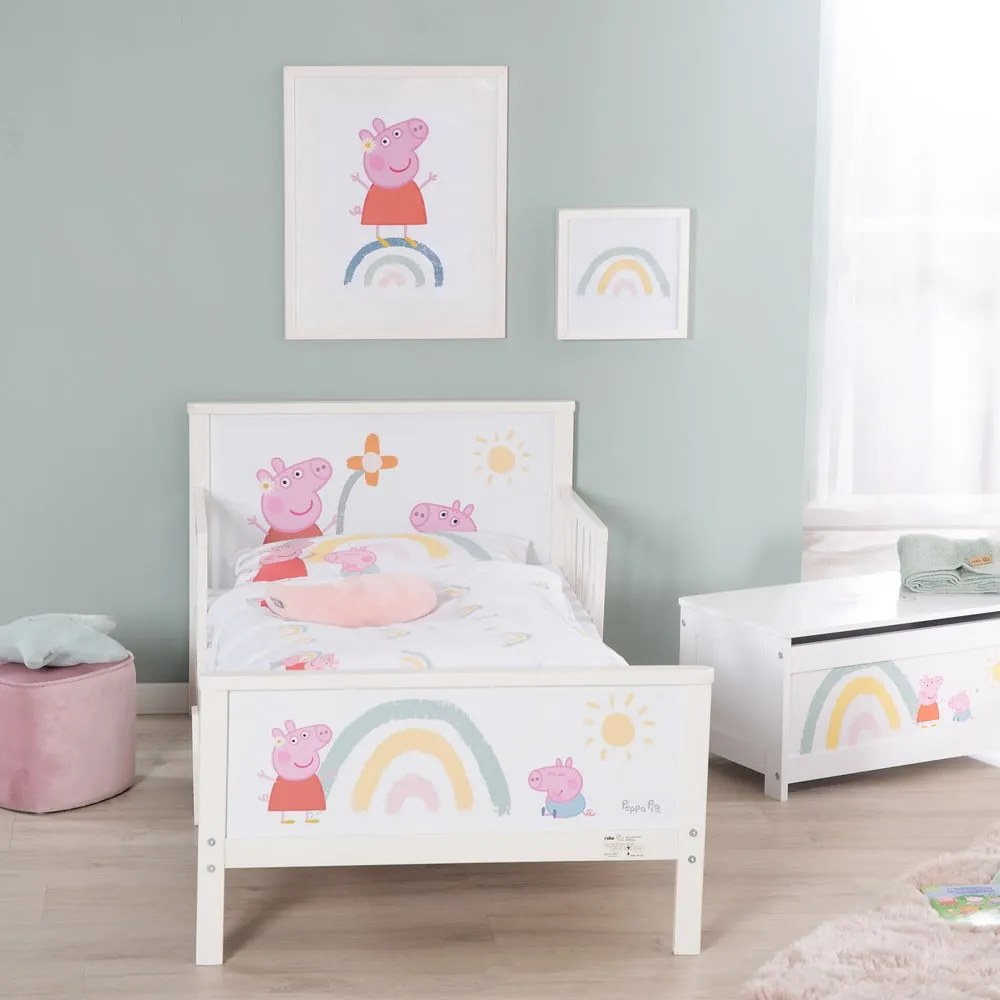 Białe łóżko dziecięce 70x140 cm Peppa Pig – Roba