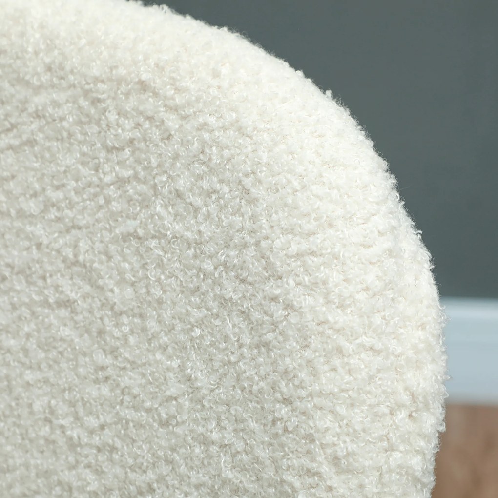 HOMCOM Zestaw 4 Krzeseł do Jadalni, Miękka Tapicerka, Stalowe Nogi, Design Bezramienny, Biały