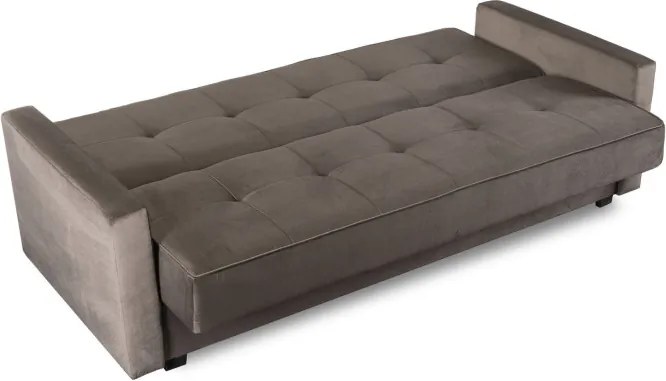 Sofa z Funkcją Spania ALUNA Rozkładana Wersalka Dwuosobowa Beżowa Nowoczesna do Salonu