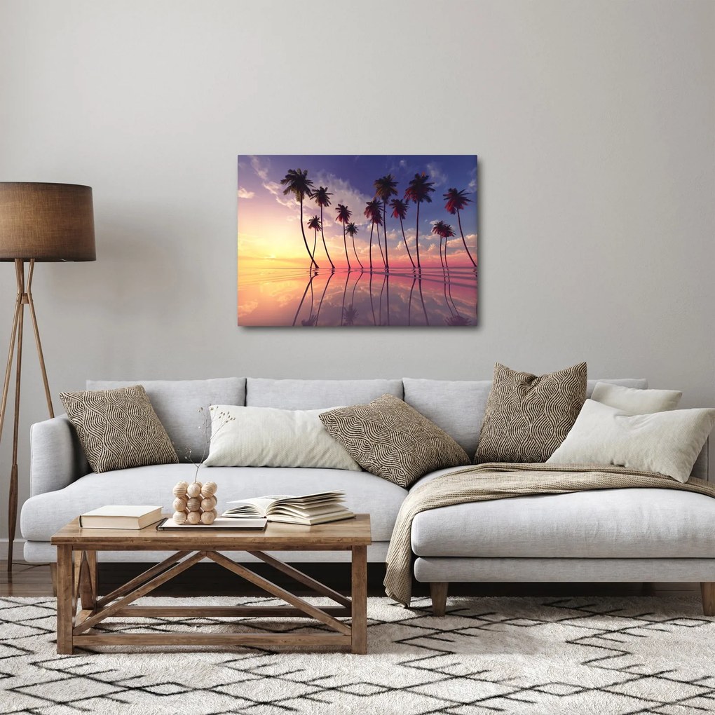Obraz palm wznoszących się nad powierzchnią (70x50 cm)