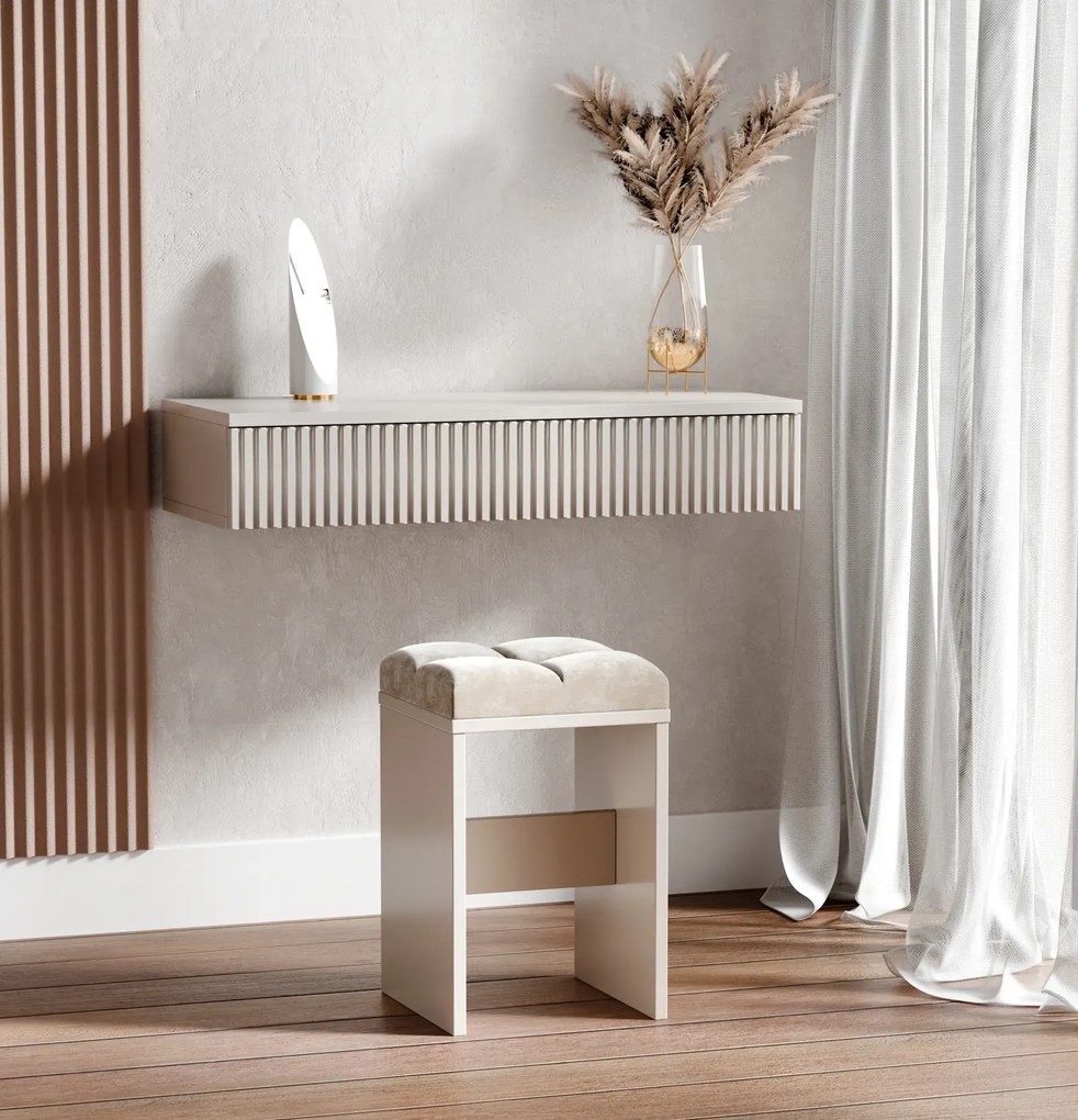 Kaszmirowy taboret welurowym siedziskiem R2-R13