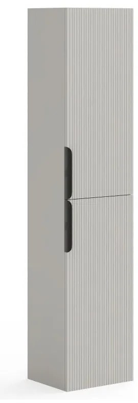 Szafka łazienkowa wisząca  prążkowana- Kolor beżowy - H160 cm - DALIKO