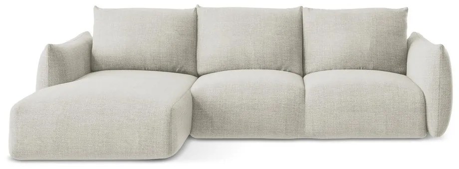 Beżowy rozkładany narożnik (lewostronny/z szezlongiem) Leila – Makamii