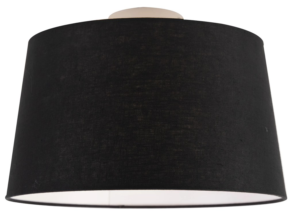 Nowoczesna lampa sufitowa biała z czarnym kloszem 35 cm - Combi klasyczny/Antyczny Oswietlenie wewnetrzne