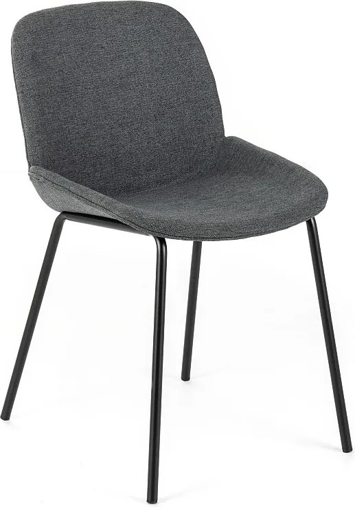 Zestaw 4 krzeseł do jadalni "Sami" w kolorze ciemnoszarym z eleganckimi, nowoczesnymi, malowanymi metalowymi nogami