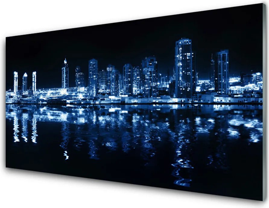 Panel Szklany do Kuchni Panorama Nowoczesnej Metropolii