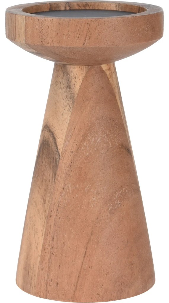 Świecznik drewniany, 18 cm, drewno akacjowe