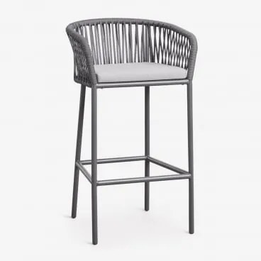 Wysoki Stołek Ogrodowy Arhiza Grafitowa Szarość & ↑75 Cm - Sklum