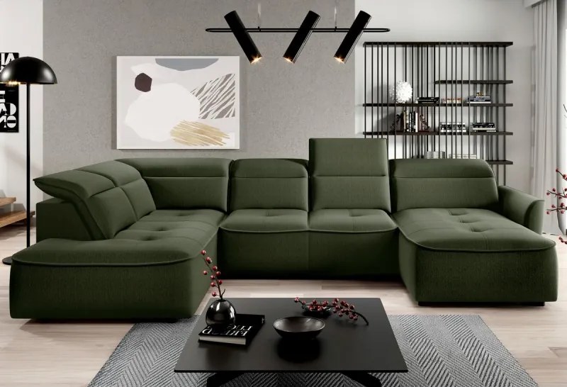 Narożnik MURILLO XL z elektryczną regulacją siedziska Lewostronny w tkaninie VOUGE 11 WERSAL