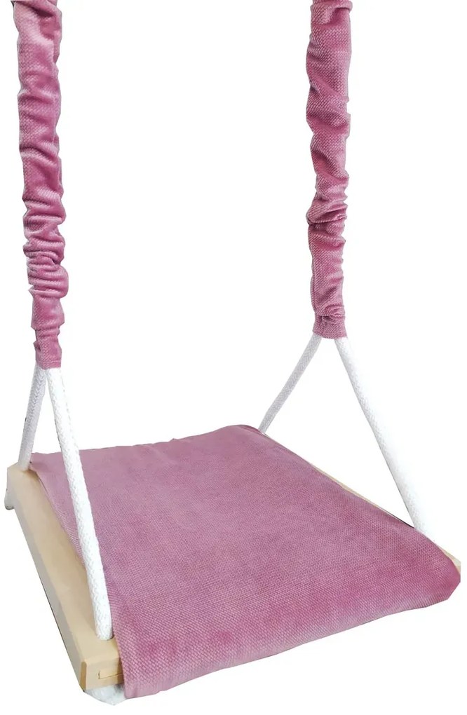 Ciemnoróżowa huśtawka dziecięca welwetowa S0-G90
