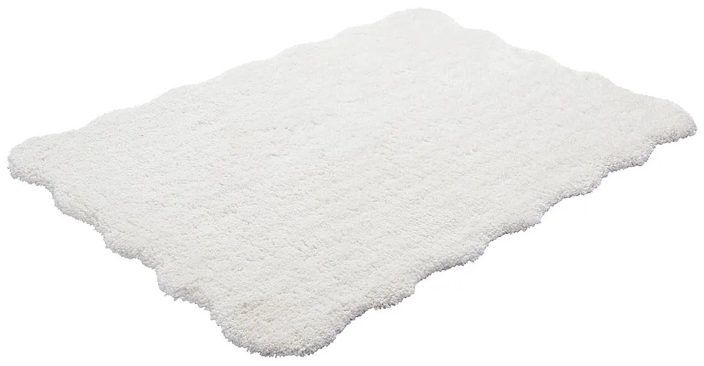 Dywan shaggy  z długim włosiem i falistymi brzegami - 200 x 290 cm - Biały - NERIDA