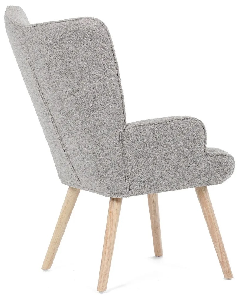 Fotel uszany Bouclé GREY2, szary