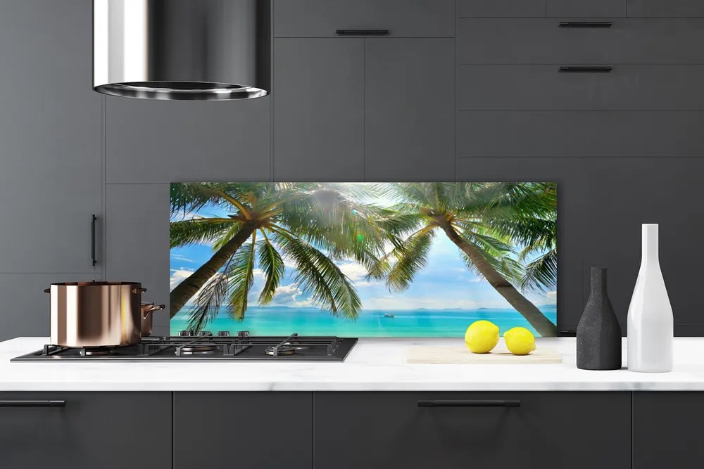 Panel Szklany Tropikalny Brzeg Oceanu