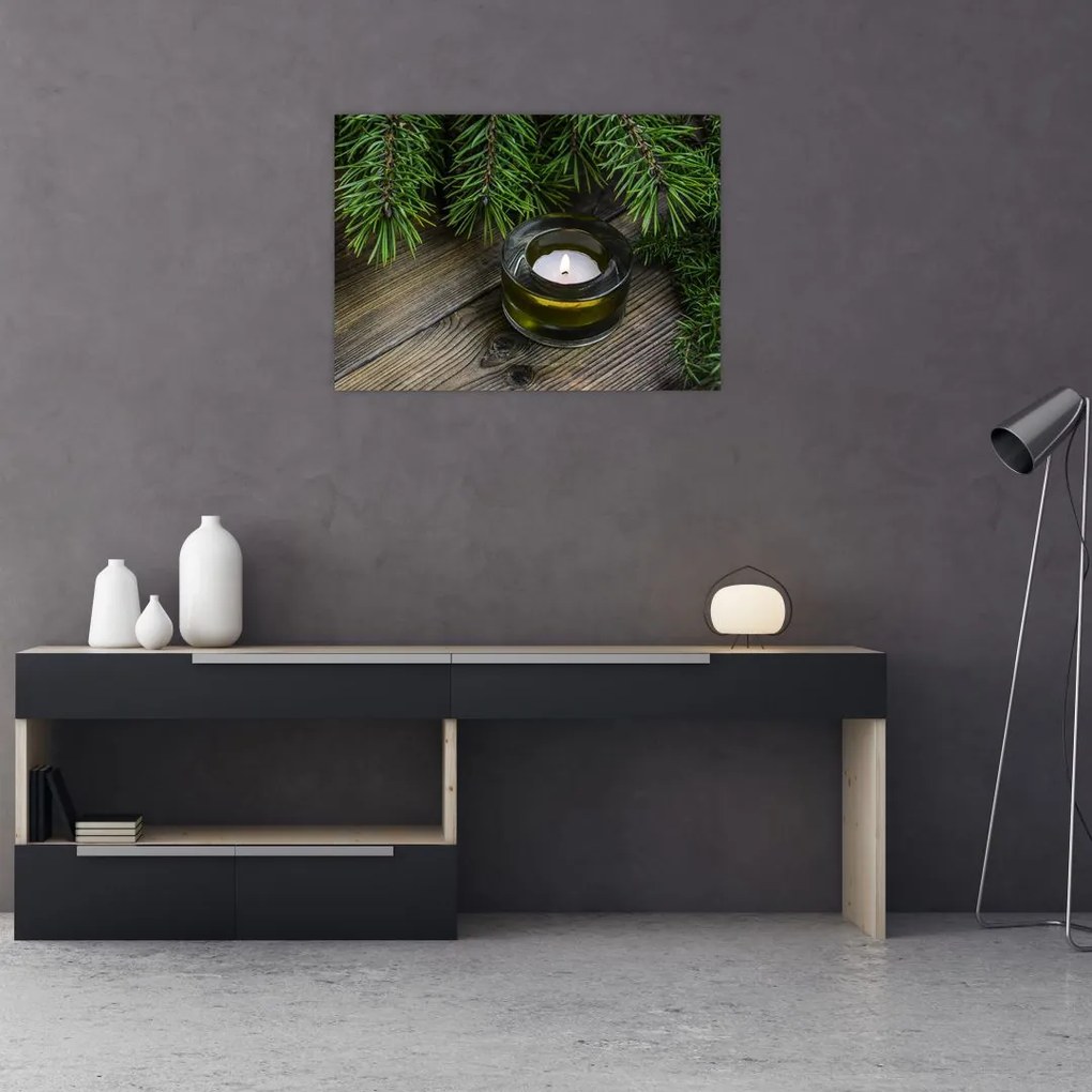 Obraz - świeca bożonarodzeniowa (70x50 cm)