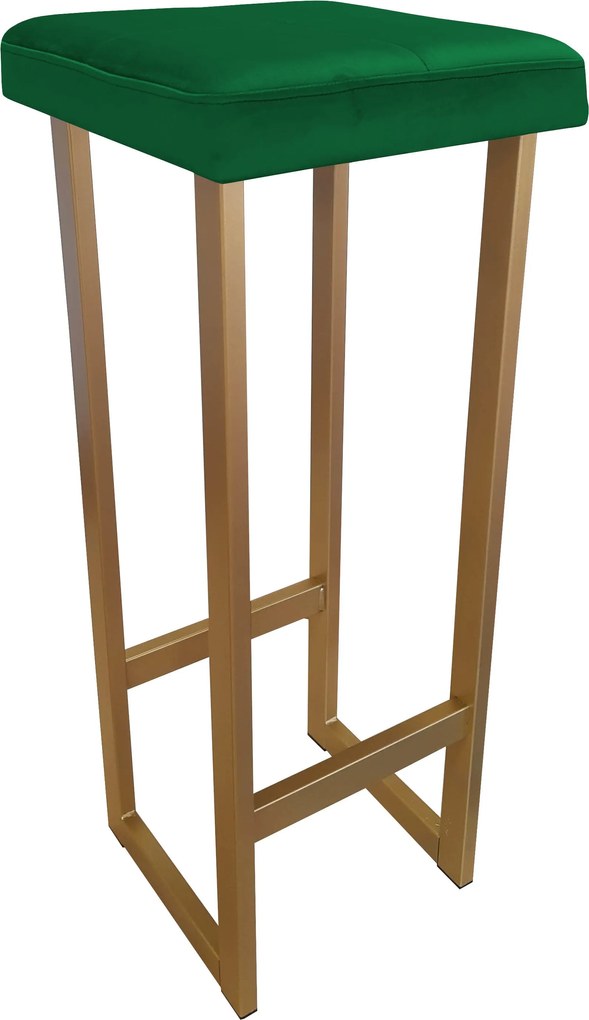 Hoker ALEX krzesło barowe tkanina Welur podstawa metalowa : Kolor Stelaża - Złoty, Kolor tkaniny - VELVET - MG25, Wysokość - 90 cm