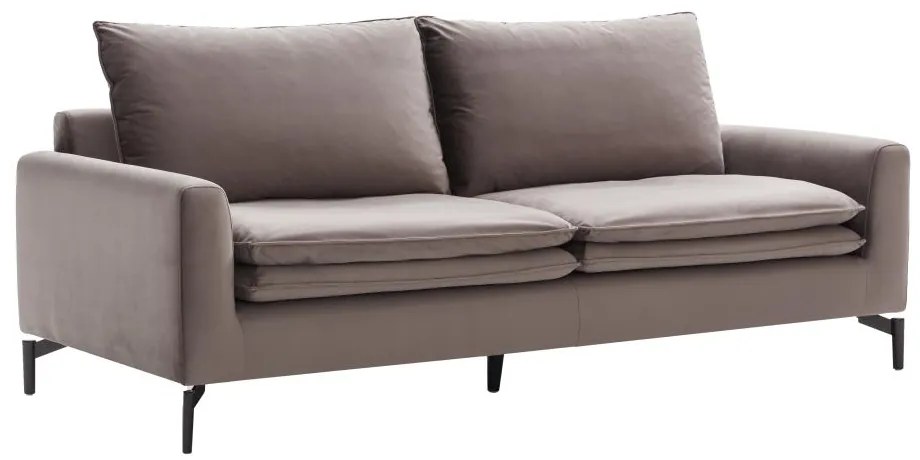 Kanapa 3-osobowa z weluru w kolorze taupe – ISENA
