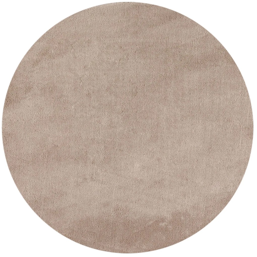 Dywan pluszowy Sky beżowy antypoślizgowy do prania 160 cm x 160 cm koło