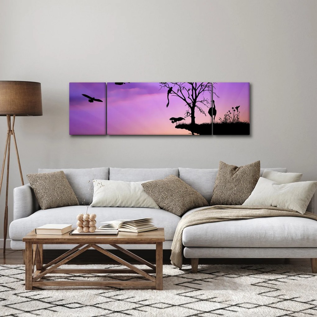 Obraz - Sylwetki zwierząt (170x50 cm)