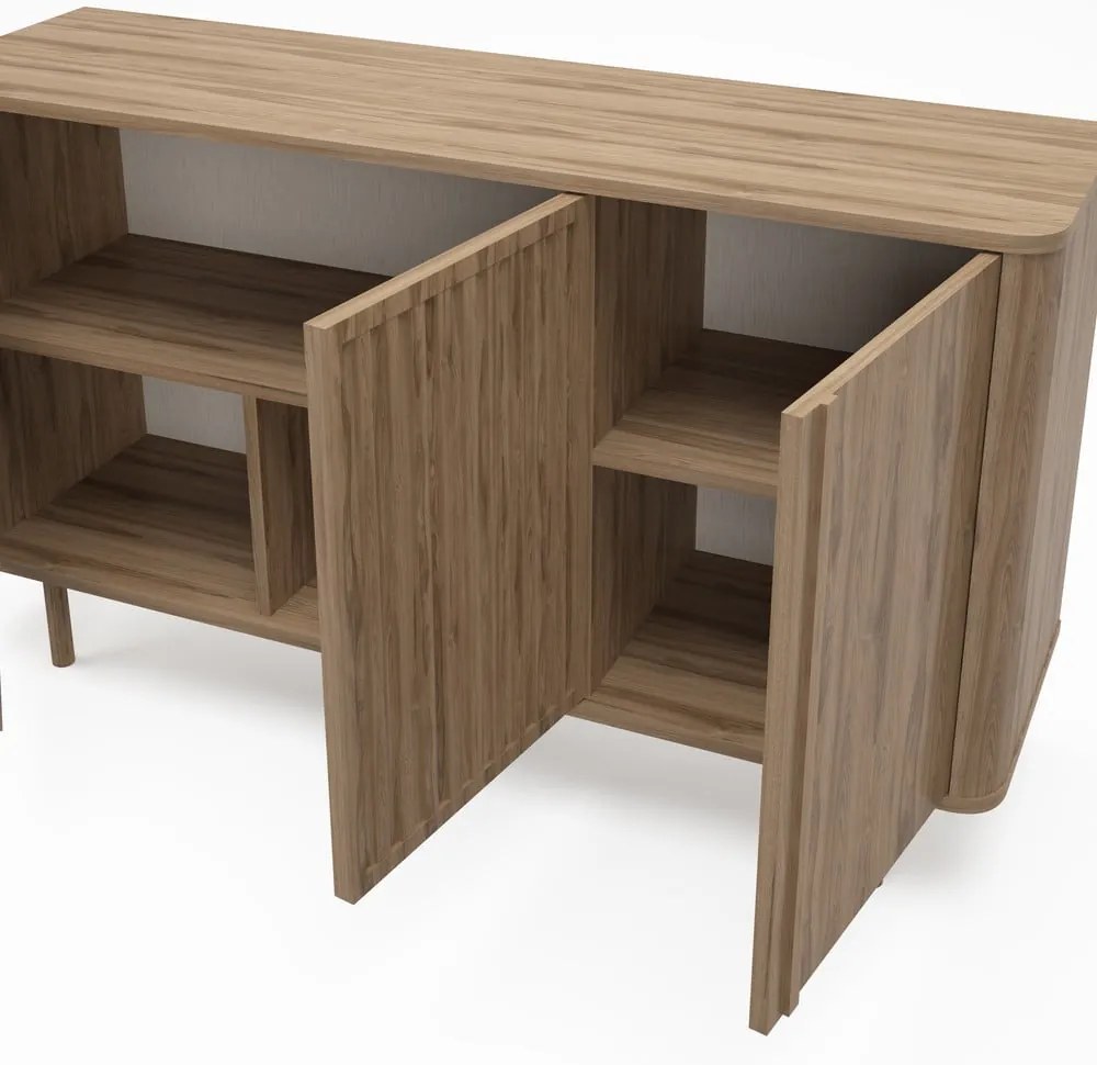 Komoda w dekorze dębu w naturalnym kolorze 138x80x40 cm Salma – Marckeric