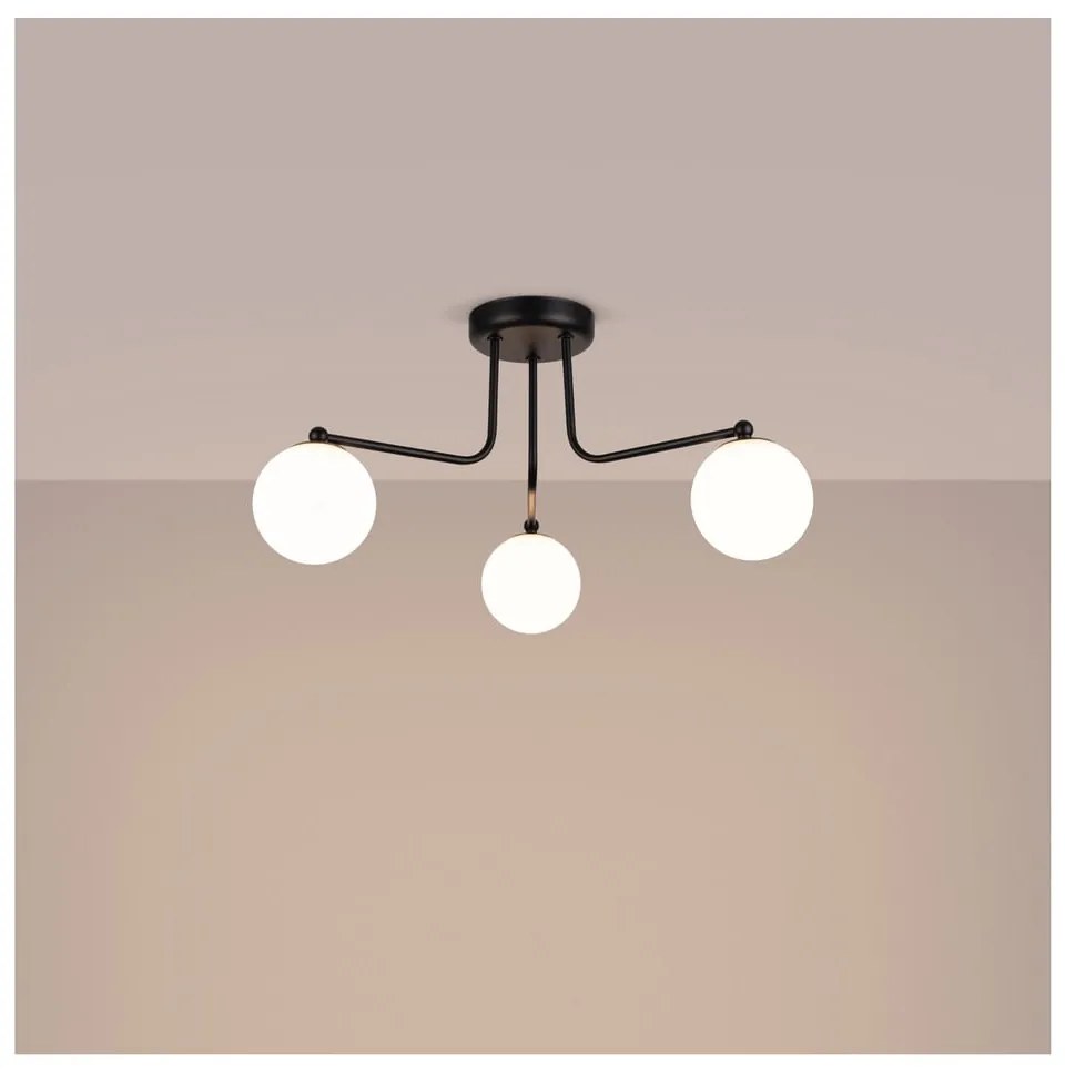 Czarno-biała lampa sufitowa Beam – Sollux