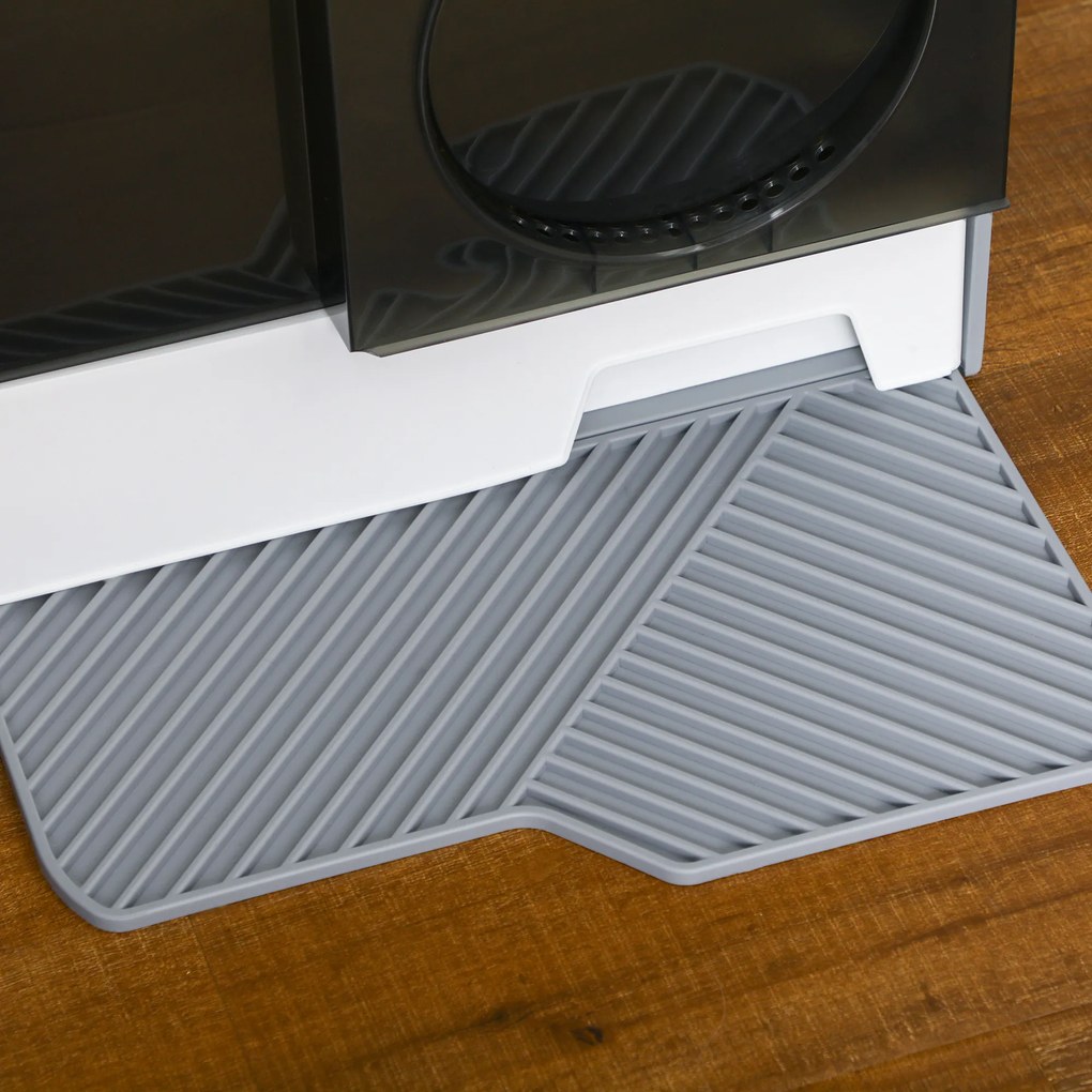 PawHut Kuweta dla Kotów do 8kg z Łopatką i Filtrem Szara 47x45x42cm Komfort i Czystość | Aosom PL