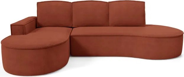 Narożnik MOLLY Lewostronny z funkcją spania, wolnostojący tkanina CURIO 55 Miedziany