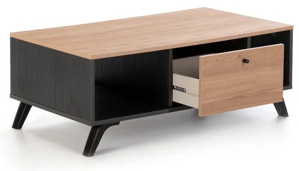 Stolik z blatem w dekorze dębu 60x100 cm Texas – Marckeric