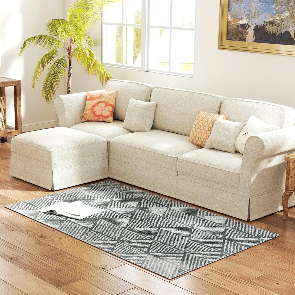 HOMCOM Dywan do salonu w nowoczesnym stylu, zmywalny dywan 150 x 80 cm Ciemnoszary