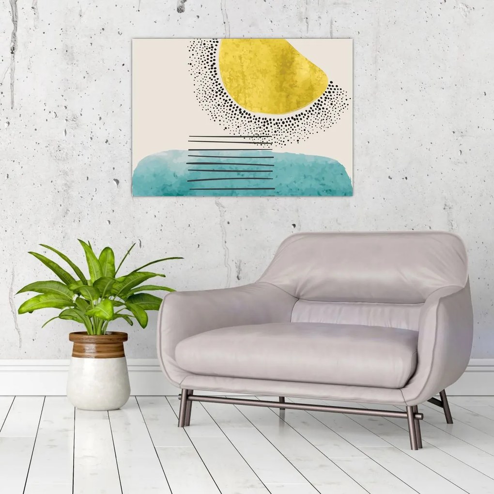 Obraz na szkle - Abstrakcyjny obraz plaży N⁰2 (70x50 cm)