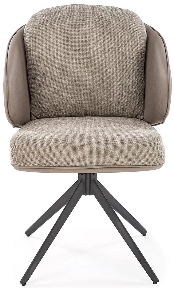 Popielaty tapicerowany fotel z obrotowym siedziskiem R7-S08