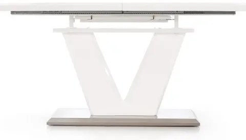 Stół MISTRAL 160(220)x90 biały/srebrny rozkładany HALMAR