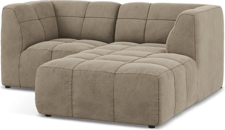 Brązowy aksamitny narożnik (prawostronny/z szezlongiem) Aloha – Makamii