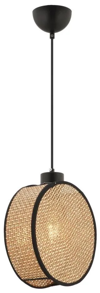 Lampa wisząca na przewodzie DRUM 1xE27/60W/230V brązowa/czarna