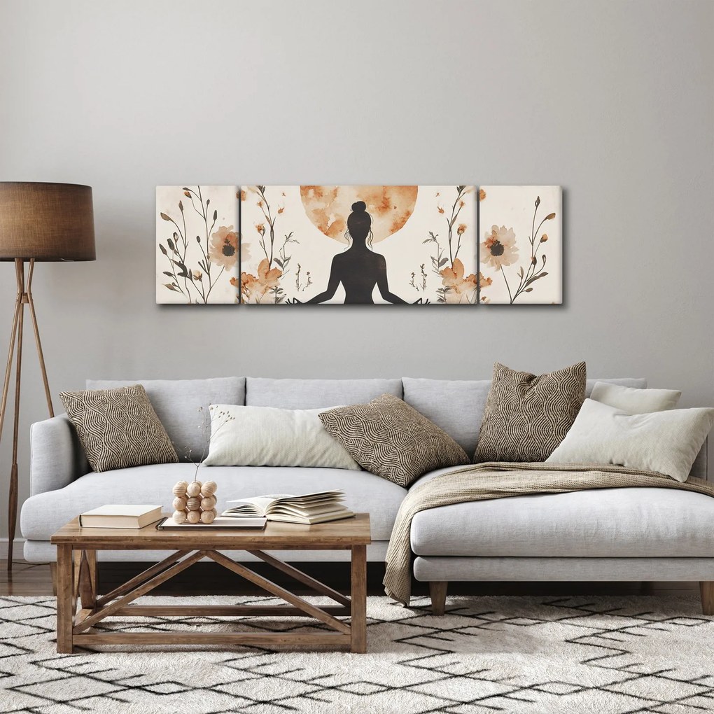 Obraz - Pomarańczowa joga (170x50 cm)