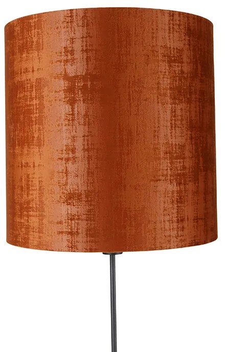 Lampa stojąca z czarnym kloszem w kolorze czerwonym 40 cm regulowana - Parte Nowoczesny Oswietlenie wewnetrzne