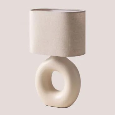 Lampa Stołowa Ceramiczna Katy Gardenia Biel - Sklum