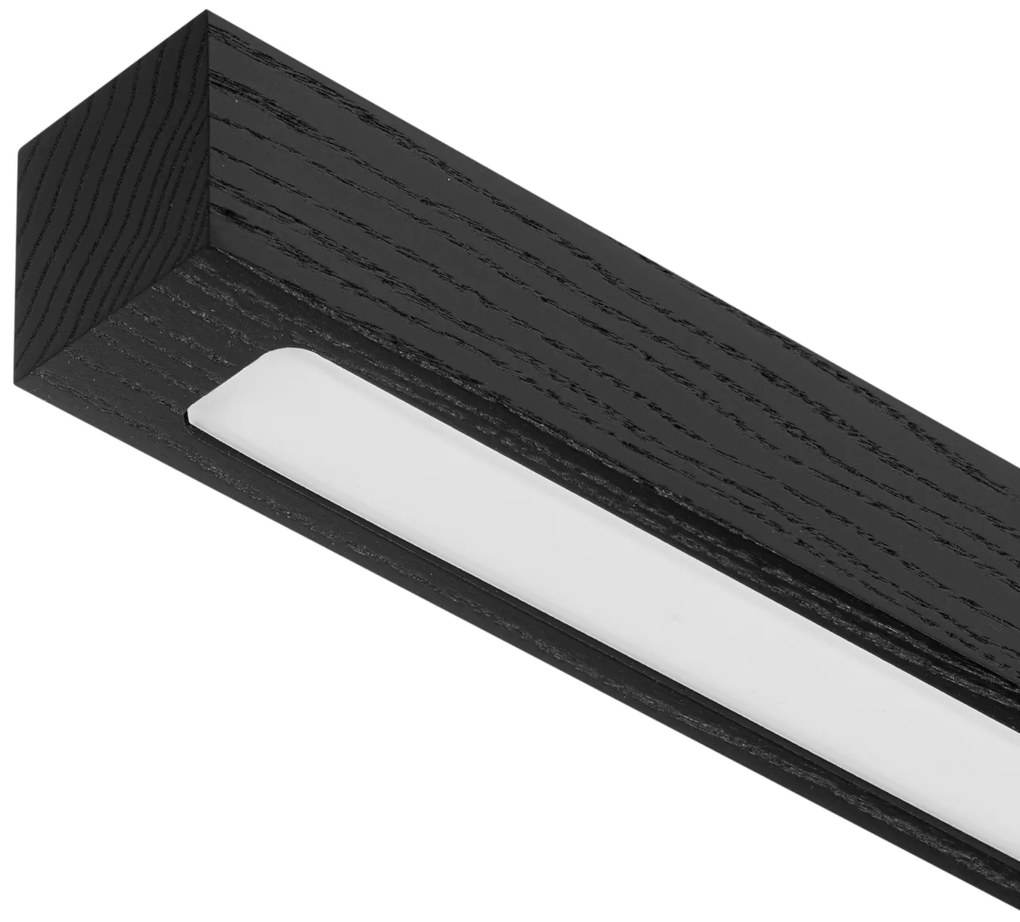 Czarna lampa wisząca LED 60 cm z drewna jesionowego L60KB-4K-SCHWARZ w