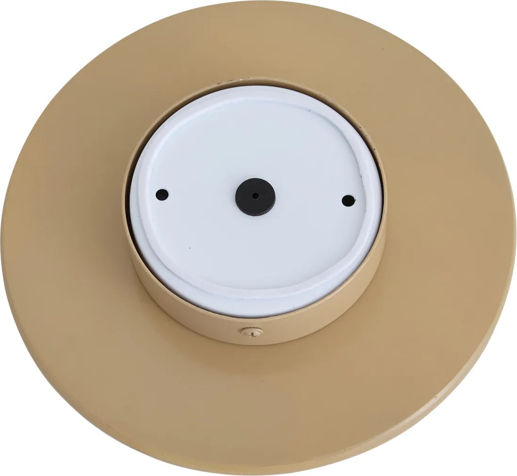 Lampa ścienna retro taupe z okrągłym kloszem opalowym 20cm IP44 - Lila