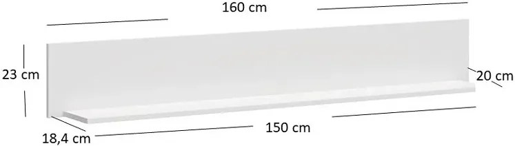 Biała półka ścienna do salonu - Omaron 9X