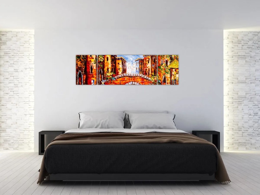Obraz - Obraz olejny przedstawiający miasto III. (170x50 cm)