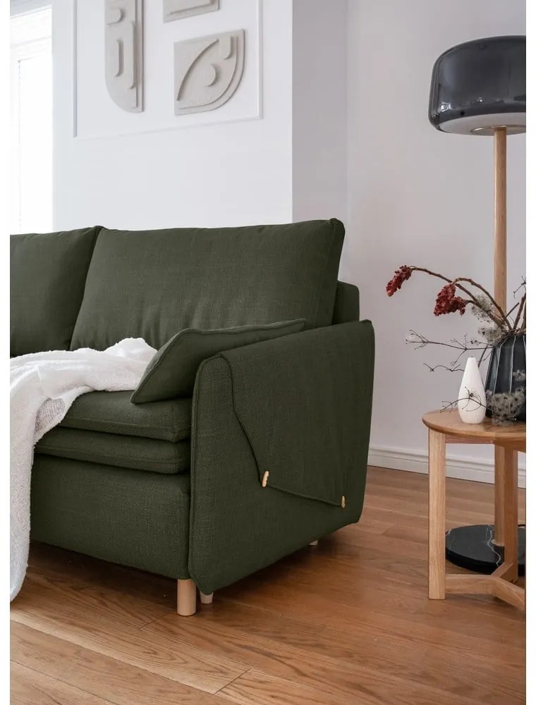Zielona rozkładana sofa 207 cm Simon – Miuform