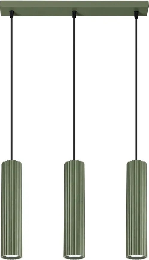 Oliwkowa lampa wisząca w loftowym stylu - D298 K3-R25