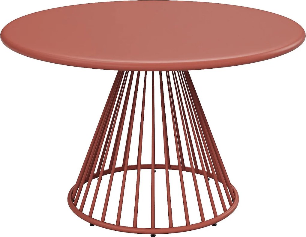 Stół ogrodowy D.120 cm z metalu - Terracotta - BIRMOS od MYLIA
